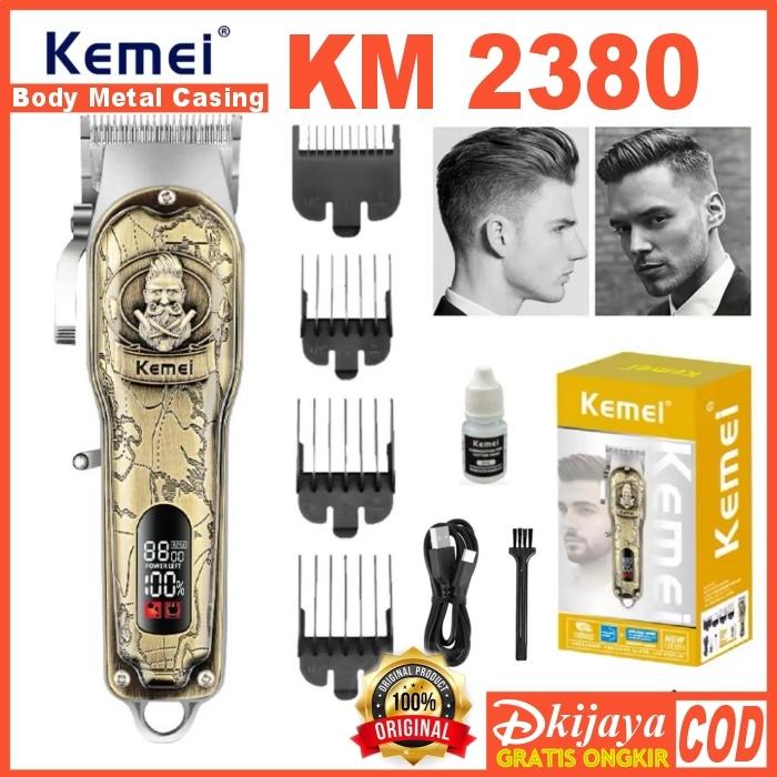 Kemei KM-2380 Electric Hair Clipper for Men - Professional, Rechargeable, Gold Color