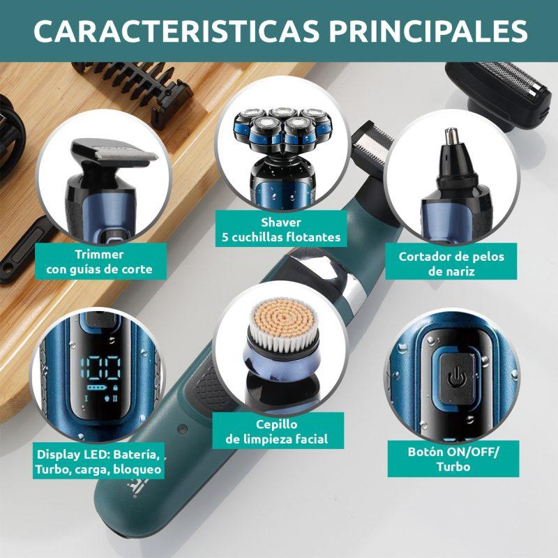 VGR V-386 - Professional Electric Hair Clipper and Trimmer for Men - Rechargeable 3-in-1 Grooming Kit - IPX5 Water-Resistant