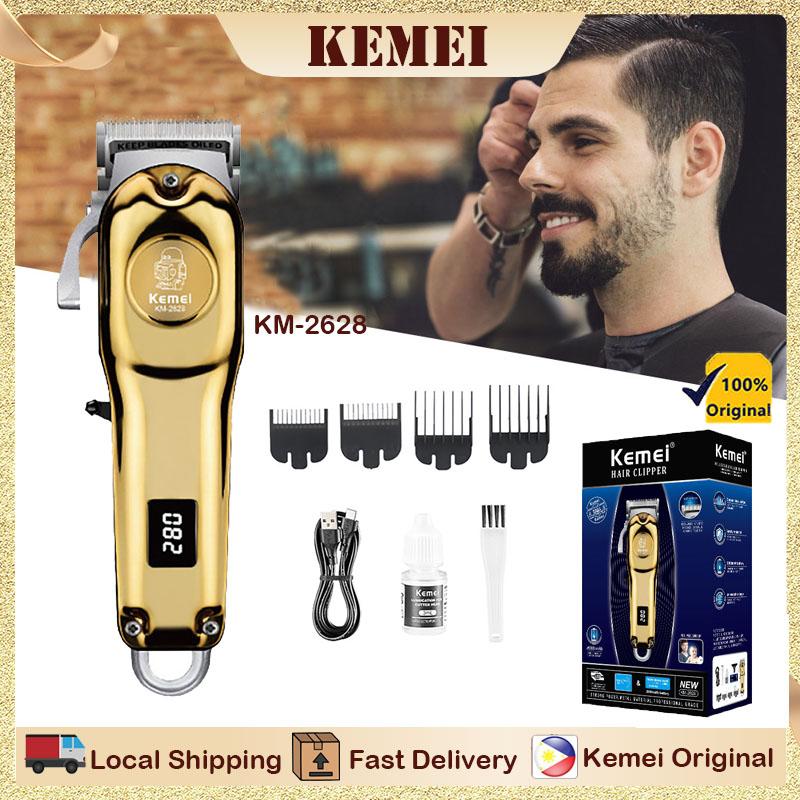 Kemei KM-2628 Professional Electric Hair Clipper for Men - Rechargeable, LCD Display, for All Hair Types