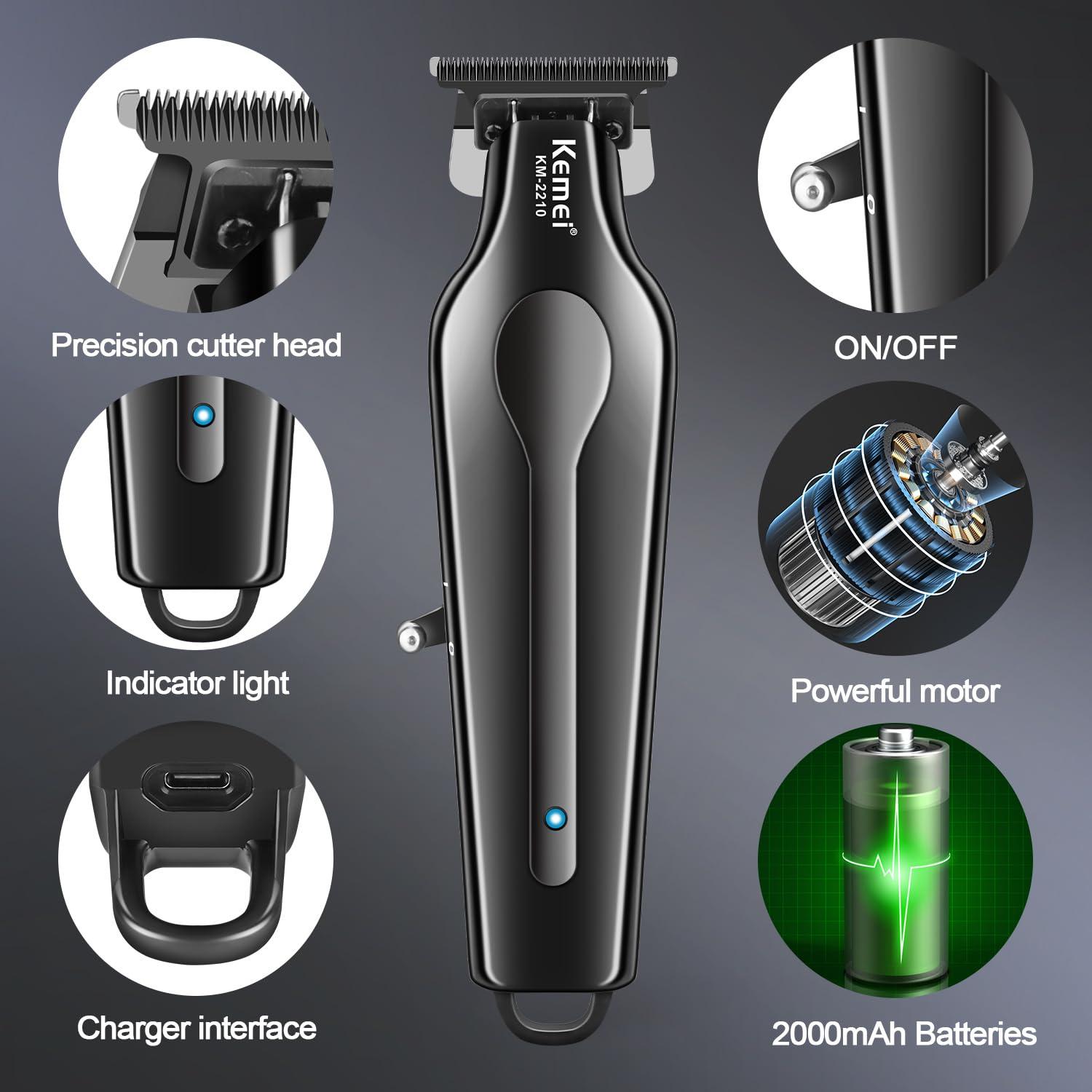 Kemei KM-2296 Professional Electric Hair Clipper for Men - Wireless, USB Rechargeable, Multi-Purpose — image 2
