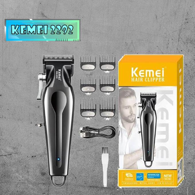Kemei KM-2296 Professional Electric Hair Clipper for Men - Wireless, USB Rechargeable, Multi-Purpose