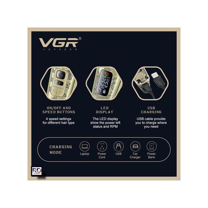 VGR V-643 Professional Metal Electric Hair Clipper with Digital Display and Ceramic Blades for Men — image 4