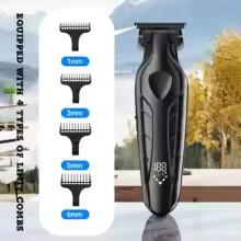 Kemei KM-2269 - Professional Electric Hair Clipper for Men, Rechargeable, with LED Display and 4 Combs