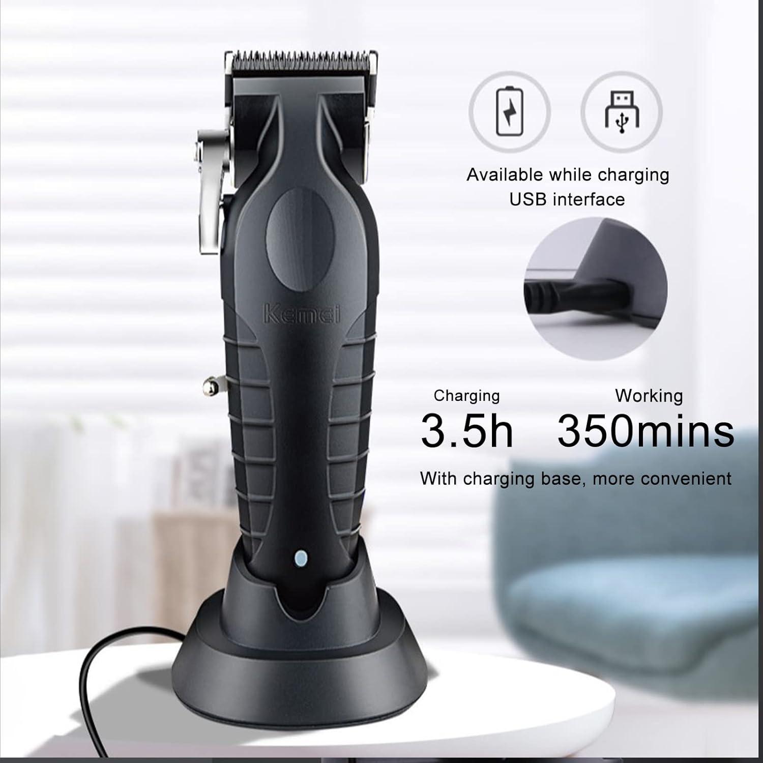 KM-2296 - Professional Electric Hair Clipper for Men, Rechargeable, Modern Design with Precise Blades — image 4