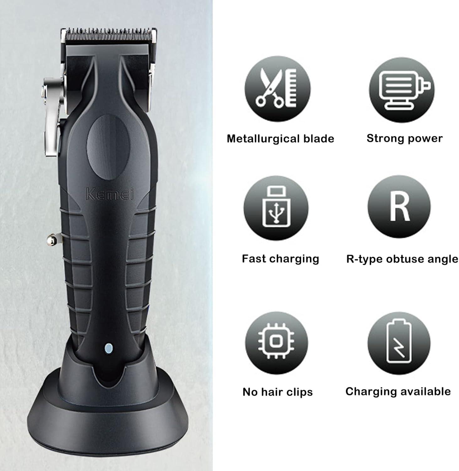 KM-2296 - Professional Electric Hair Clipper for Men, Rechargeable, Modern Design with Precise Blades — image 5