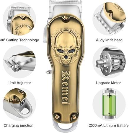KM-1961 Professional Electric Hair Clipper for Men - Rechargeable, Gold, 2500 mAh Lithium Battery — image 2