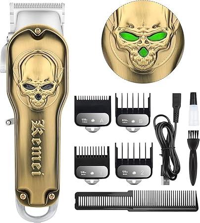 KM-1961 Professional Electric Hair Clipper for Men - Rechargeable, Gold, 2500 mAh Lithium Battery