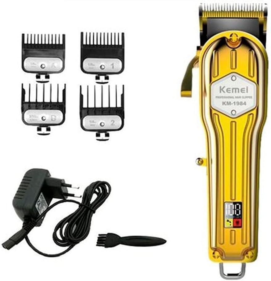 Kemei KM-1984 - Professional Rechargeable Electric Hair Clipper for Men, Equipped with Three Combs of Different Lengths (3/6/10 mm) and Professional-Grade Foil Blade