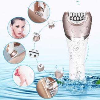 Kemei KM-8001 Hair Removal Machine - Water-Resistant 5 in 1 White/Gold Pink — image 2