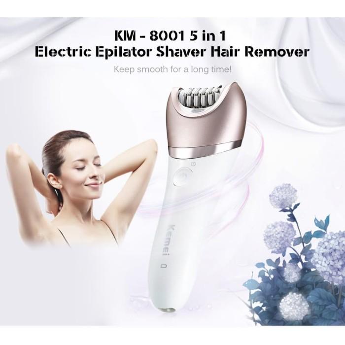 Kemei KM-8001 Hair Removal Machine - Water-Resistant 5 in 1 White/Gold Pink — image 3