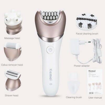 Kemei KM-8001 Hair Removal Machine - Water-Resistant 5 in 1 White/Gold Pink — image 4