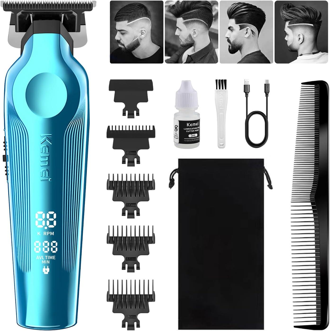 Kemei KM-264 - Professional Rechargeable Electric Hair Clipper for Men, Equipped with Precision Blades and 3 Combs with Different Lengths