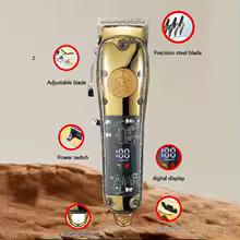 KEMEI KM-1829 Men's Electric Hair Clipper - Professional, Rechargeable, with Precision Blades and Nose & Ear Hair Trimmer