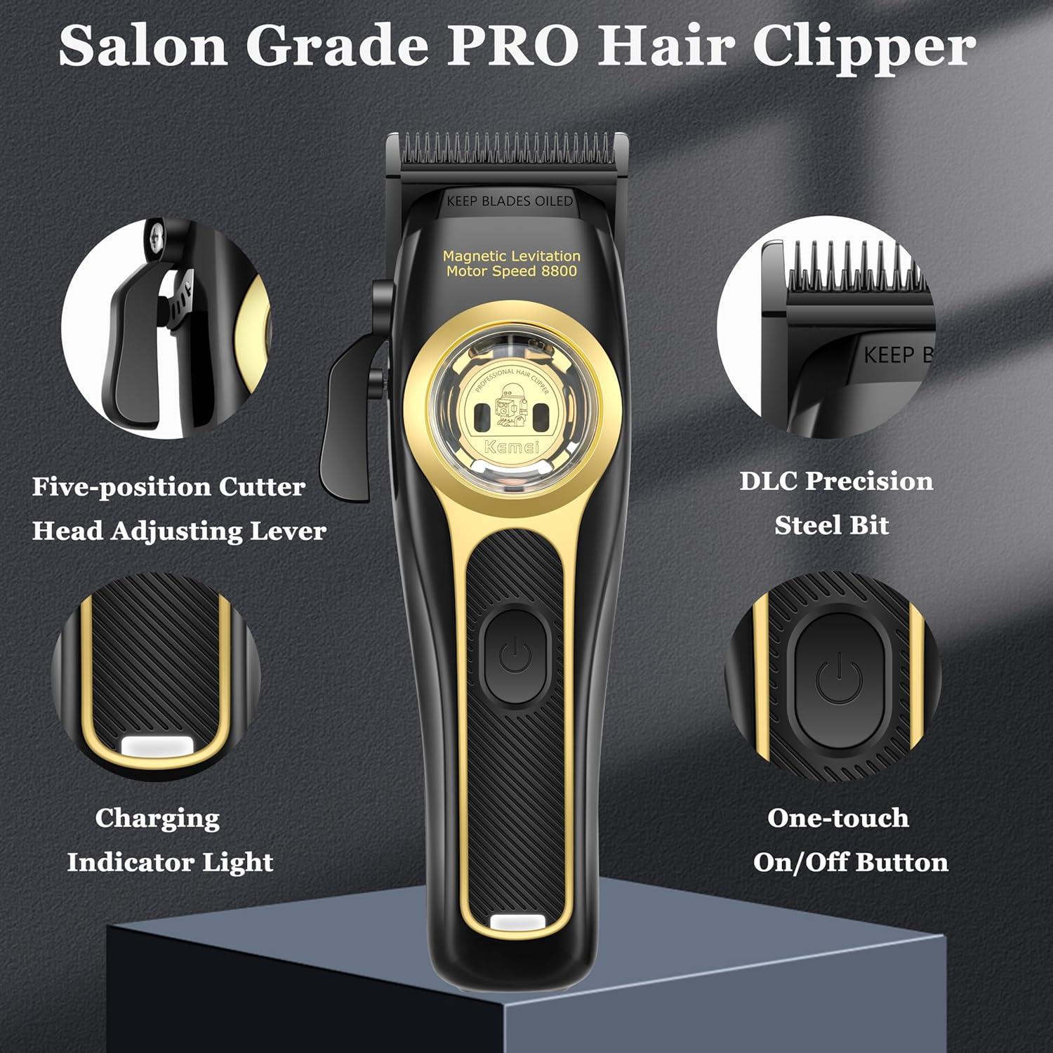 KM-2373 - Professional Rechargeable Electric Hair Clipper for Men - Multi-Head - Comfortable Design — image 4