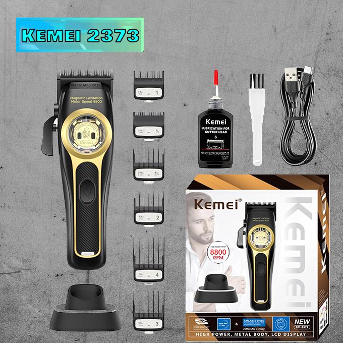 KM-2373 - Professional Rechargeable Electric Hair Clipper for Men - Multi-Head - Comfortable Design
