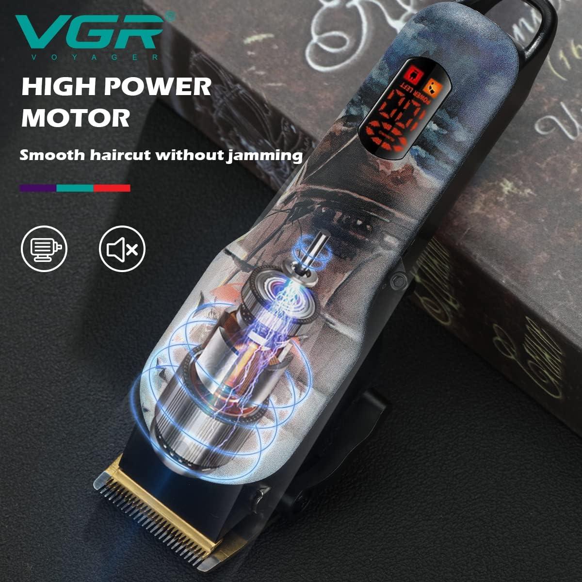 V-689 - VGR Professional Rechargeable Electric Hair Clipper for Men - with LED Display and Titanium Blades — image 2
