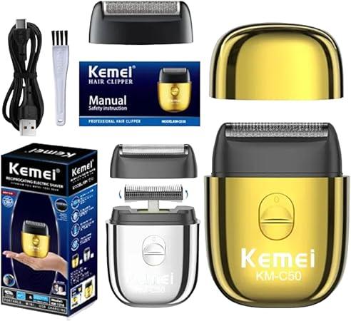KM-C50 - Professional Rechargeable Electric Hair Clipper for Men, Compact Size with Stainless Steel Blades