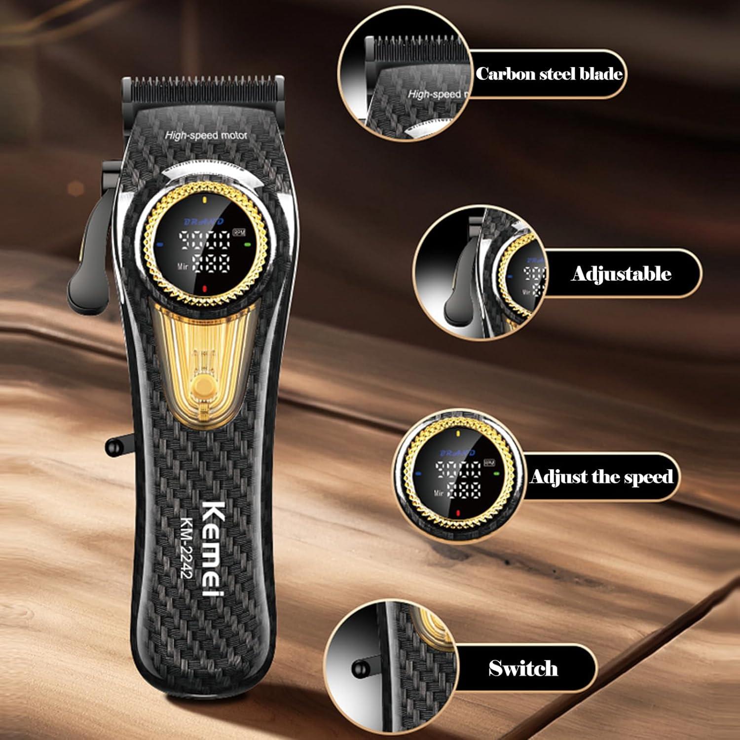 KM-2242 Professional Electric Hair Clipper for Men - Cordless, LED Display, 9000 RPM Speed — image 2