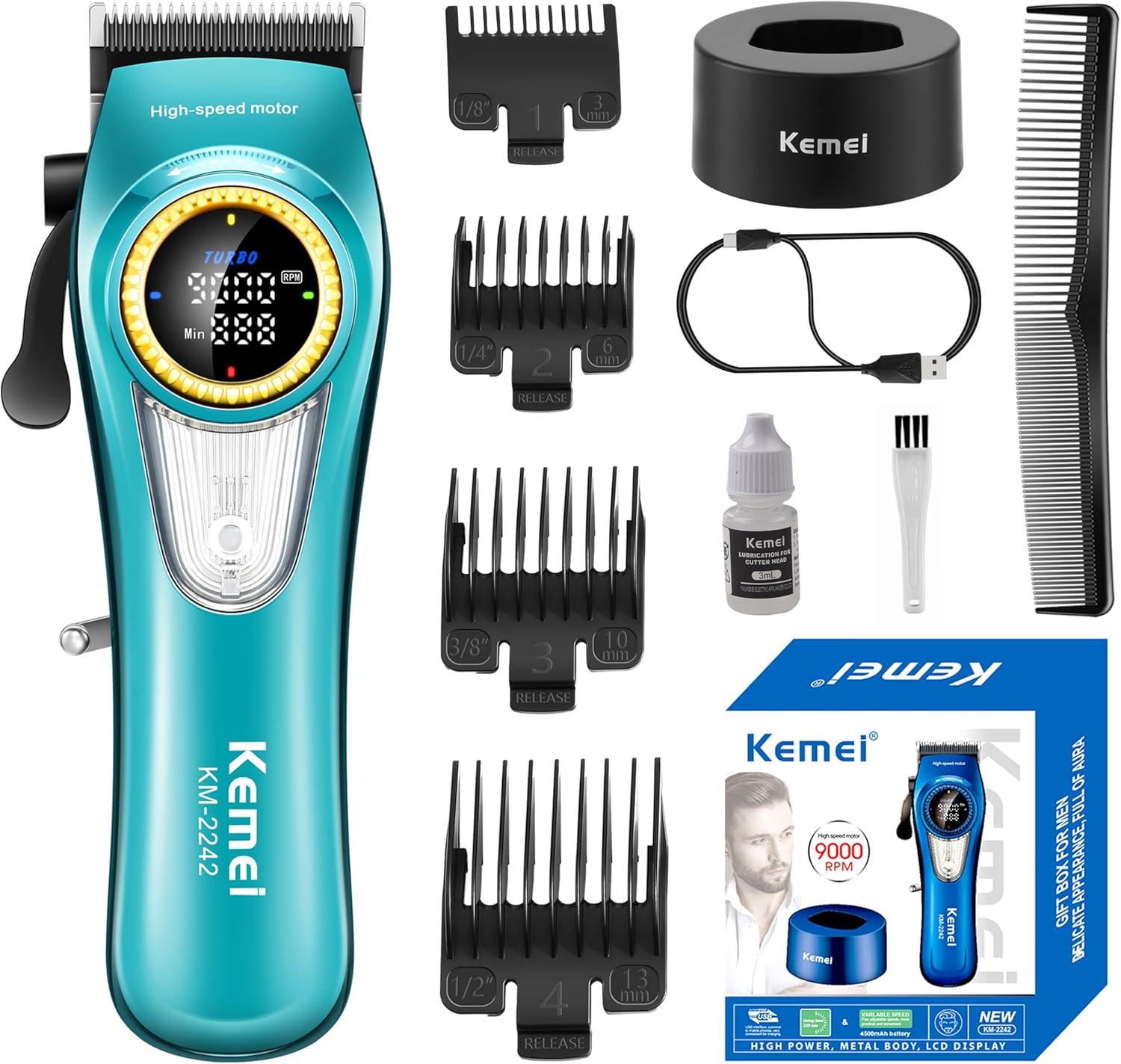 KM-2242 Professional Electric Hair Clipper for Men - Cordless, LED Display, 9000 RPM Speed — image 3
