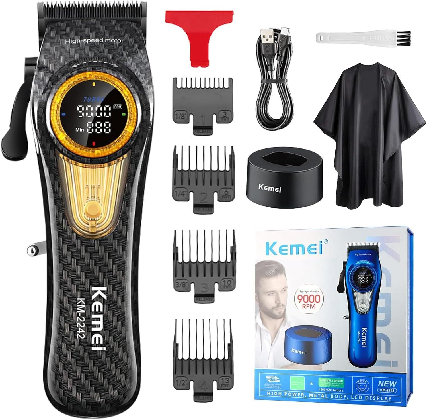 KM-2242 Professional Electric Hair Clipper for Men - Cordless, LED Display, 9000 RPM Speed — image 4