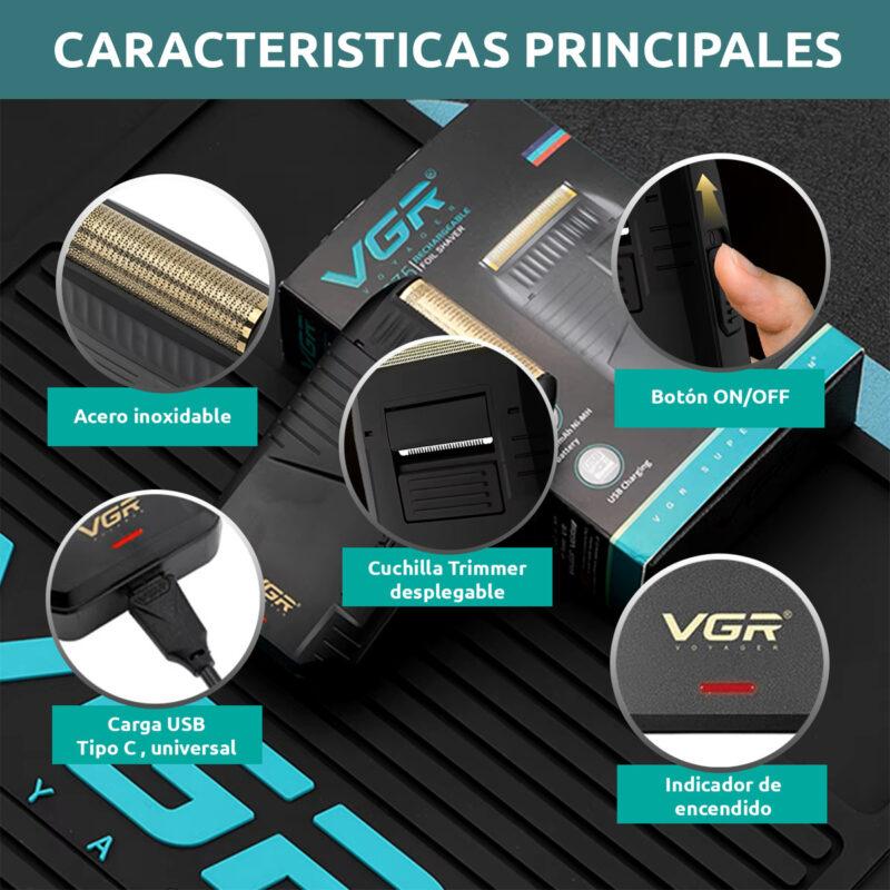 V-375 - VGR Professional Electric Hair Clipper and Shaper for Men - Rechargeable - Pop-up Blade - USB Cable - For Wet and Dry Use — image 2