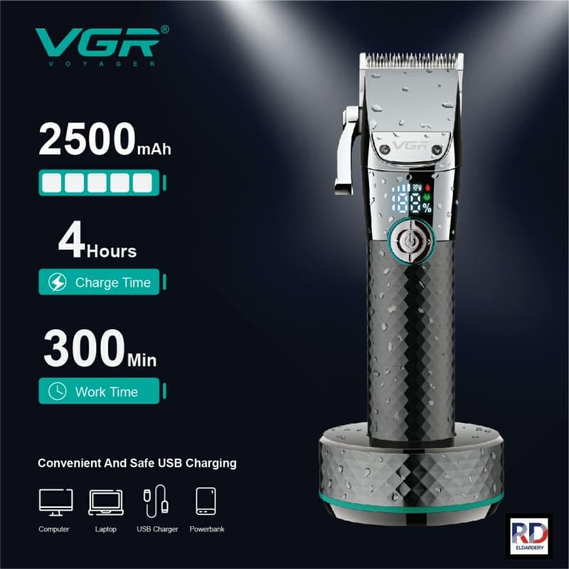 V-682 - VGR Professional Electric Hair Clipper for Men, Cordless Rechargeable, Long-Lasting Battery, 5000-6000 RPM — image 5