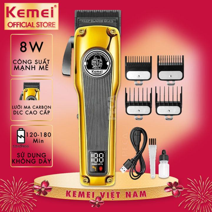 Kemei KM-1825 Professional Electric Hair Clipper for Men - USB Rechargeable, Diamond-Like Coated Blade, Size 4*6*17