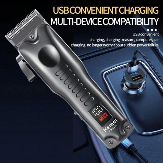 Kemei KM-1136 - Professional Electric Hair Clipper for Men, Rechargeable, Multifunctional — image 4