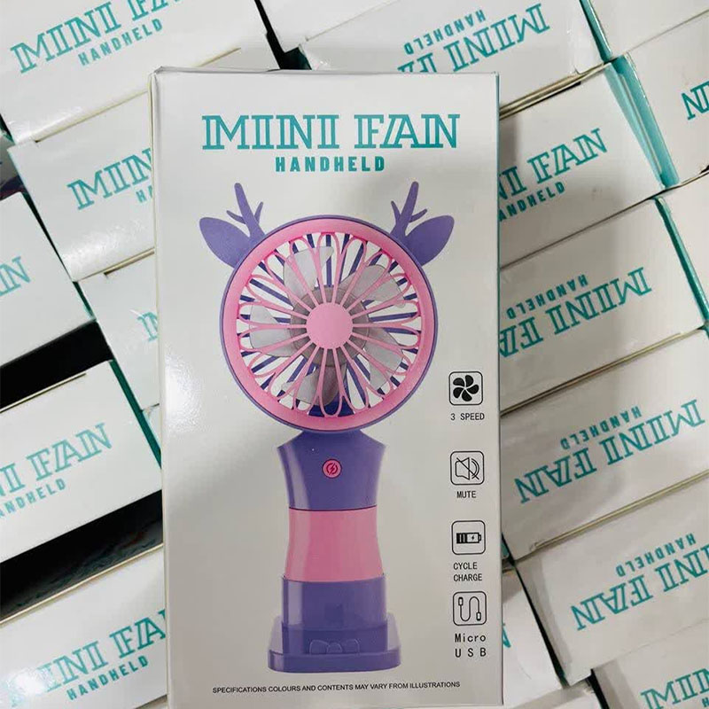 USB Charging Fan 279 (858-5) - Portable folding fan with LED light, 1200 mAh battery, 3 speed modes — image 3