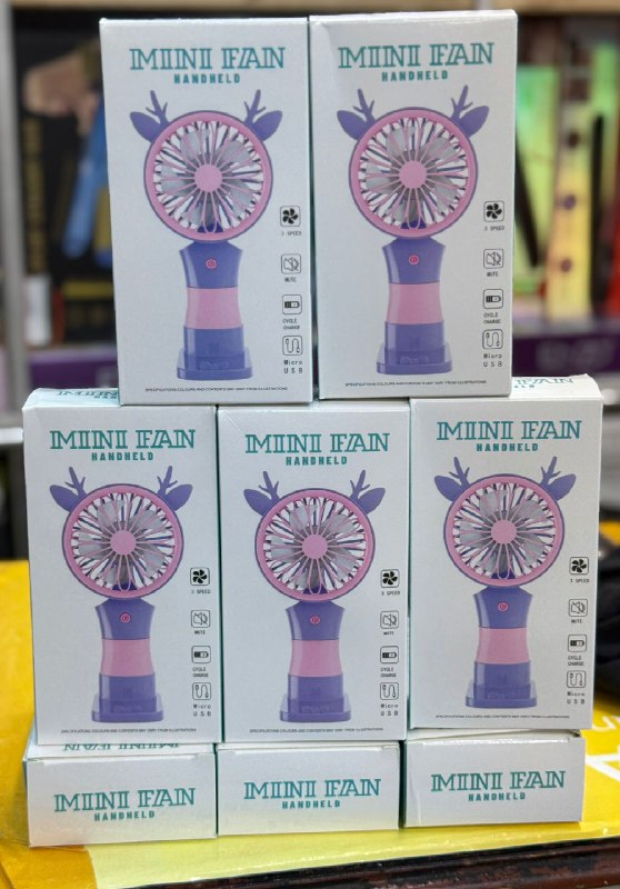 USB Charging Fan 279 (858-5) - Portable folding fan with LED light, 1200 mAh battery, 3 speed modes — image 5