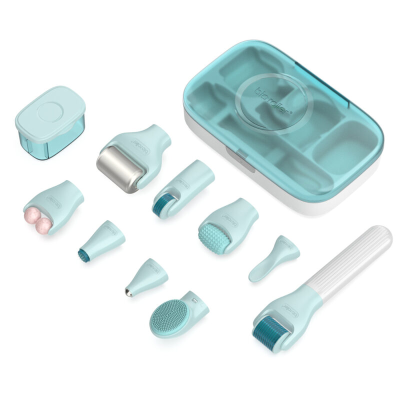 G10 1×10 Derma Roller (852-4) - Complete skin care set with 3 derma rollers and 4 massagers