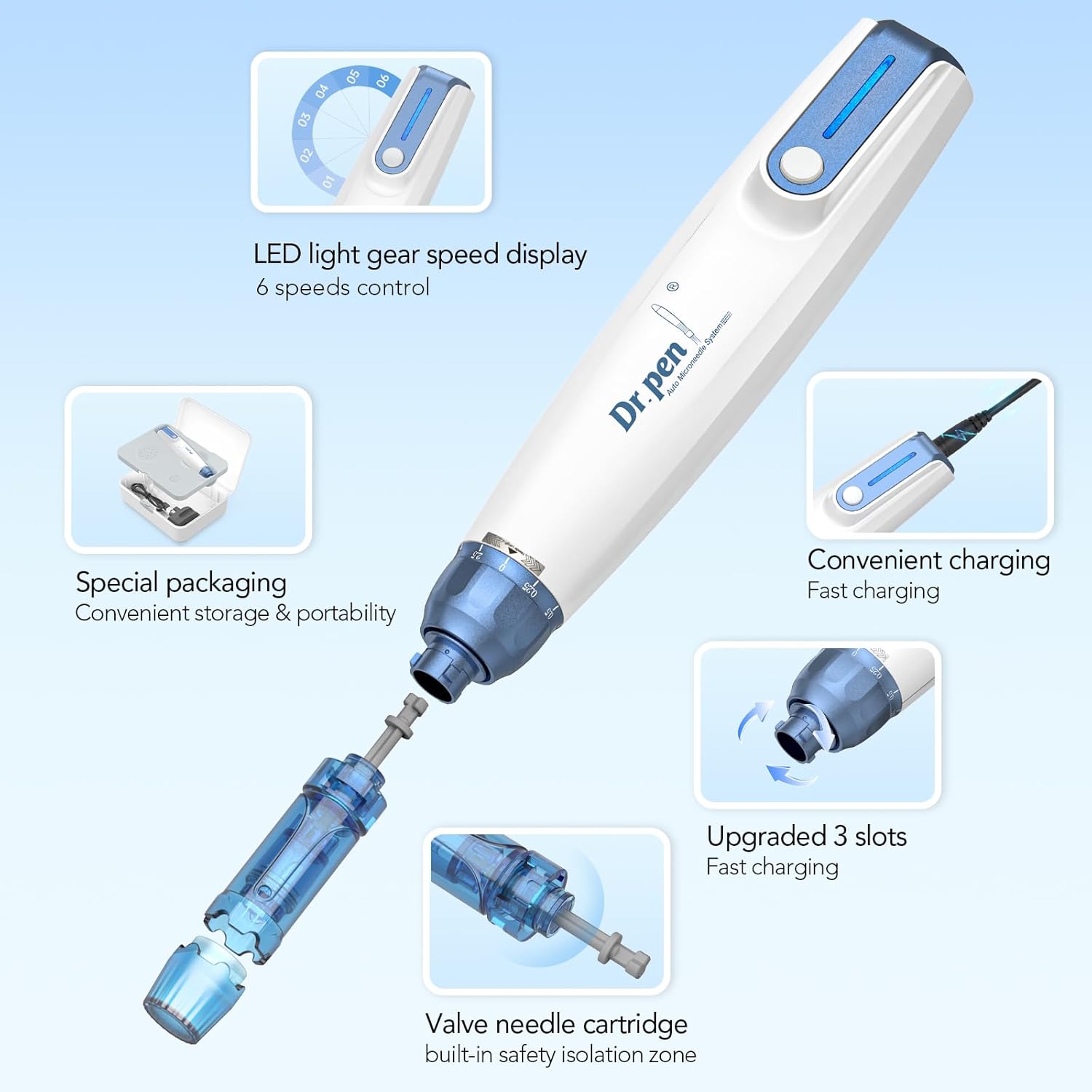 A9 Doctor Pen (852-8) - Advanced wireless microneedling pen with 6 adjustable speeds — image 4