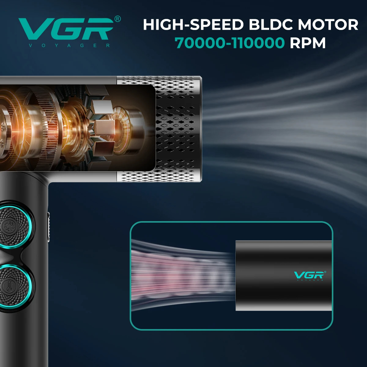 طقم في جي ار ستيلس برو 4 في 1 - VGR Stepless Pro 4-in-1 طقم أسود