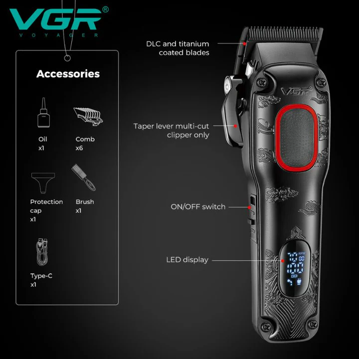 VGR Bulldoze Hair Clipper - V-016