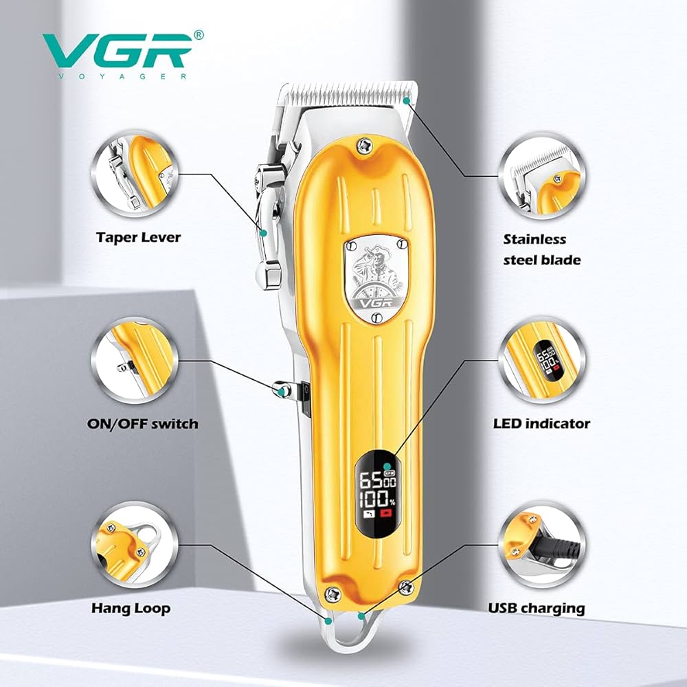 VGR High-Carbon Blade Hair Clipper - V-092 Model