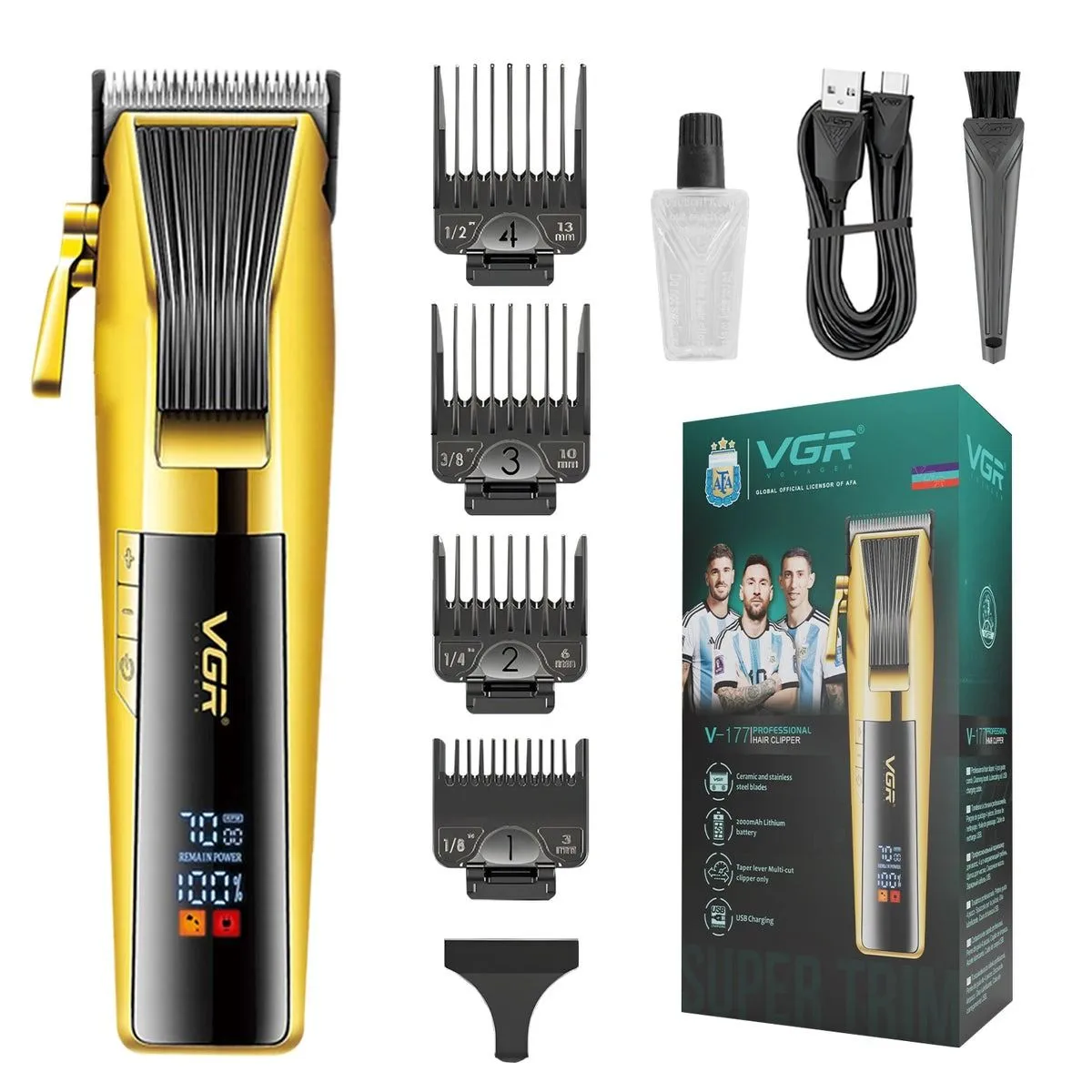 VGR Cordless Washable Hair Clipper - V-177 Model