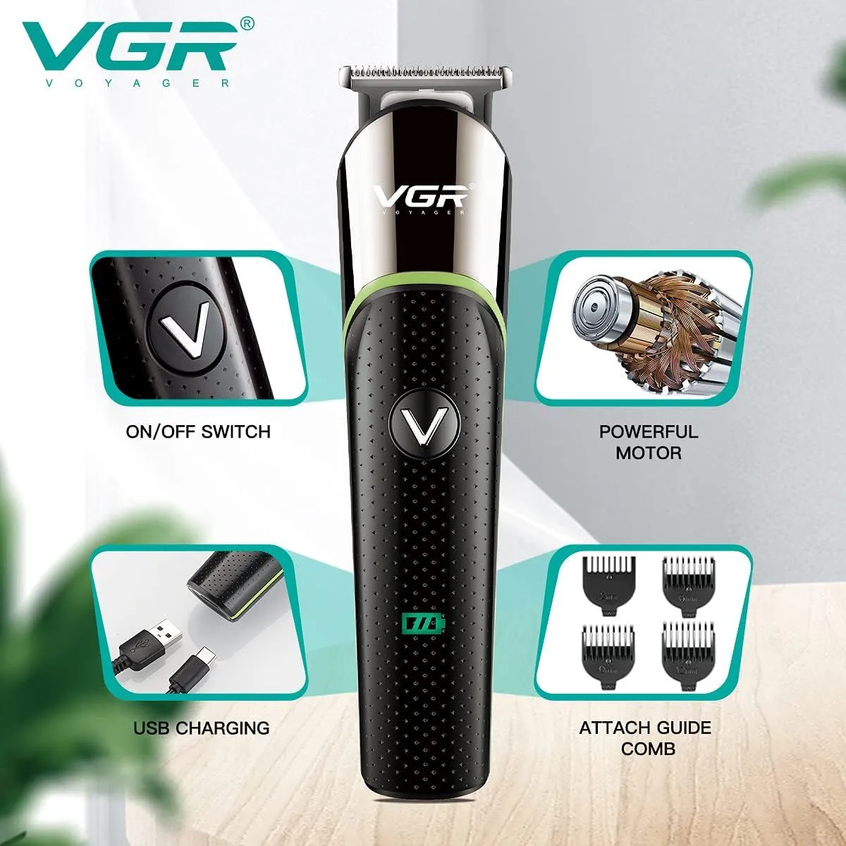 VGR Easy-to-Use Hair Trimmer - V-191 Model