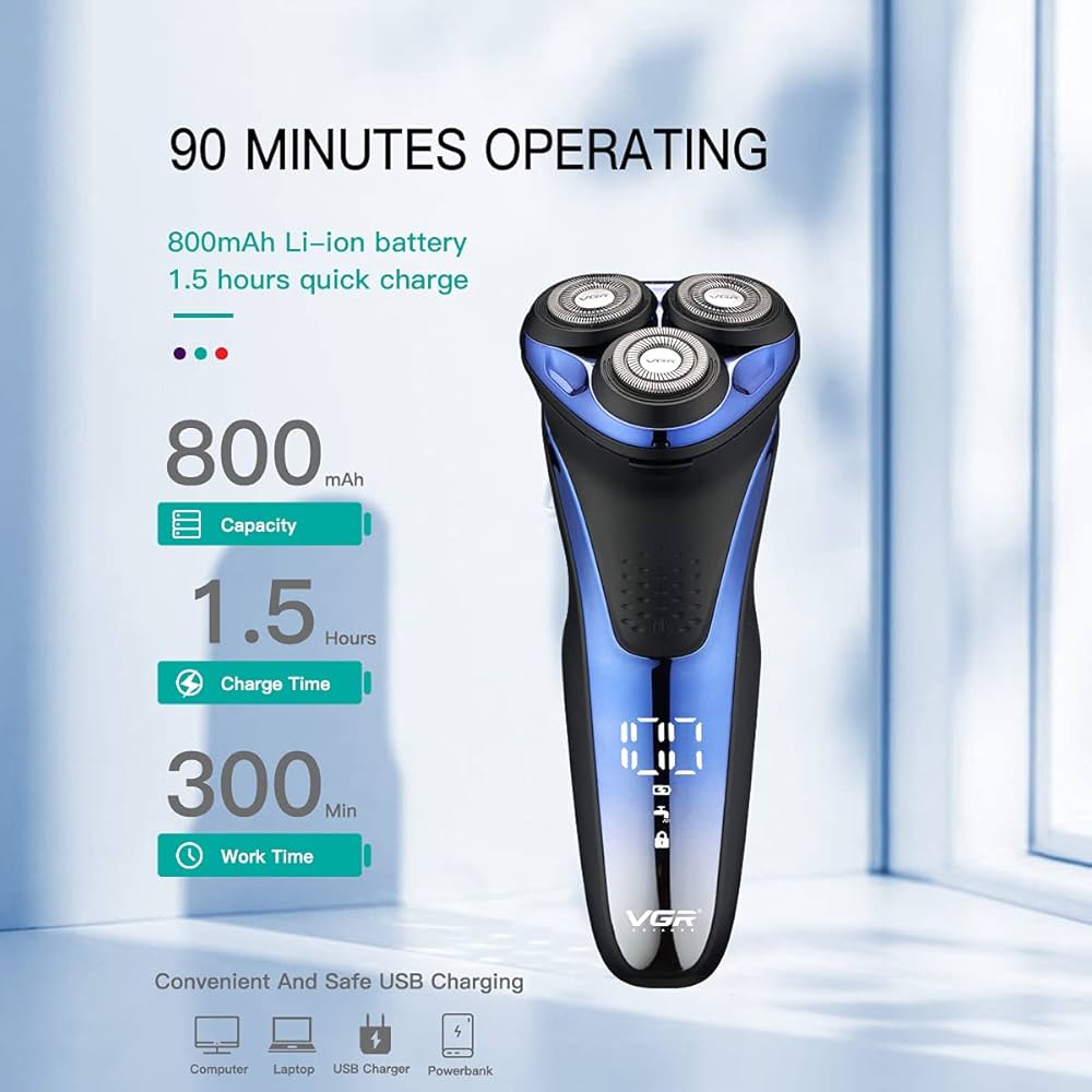 VGR Hair Clipper with Rotating Head - V-306
