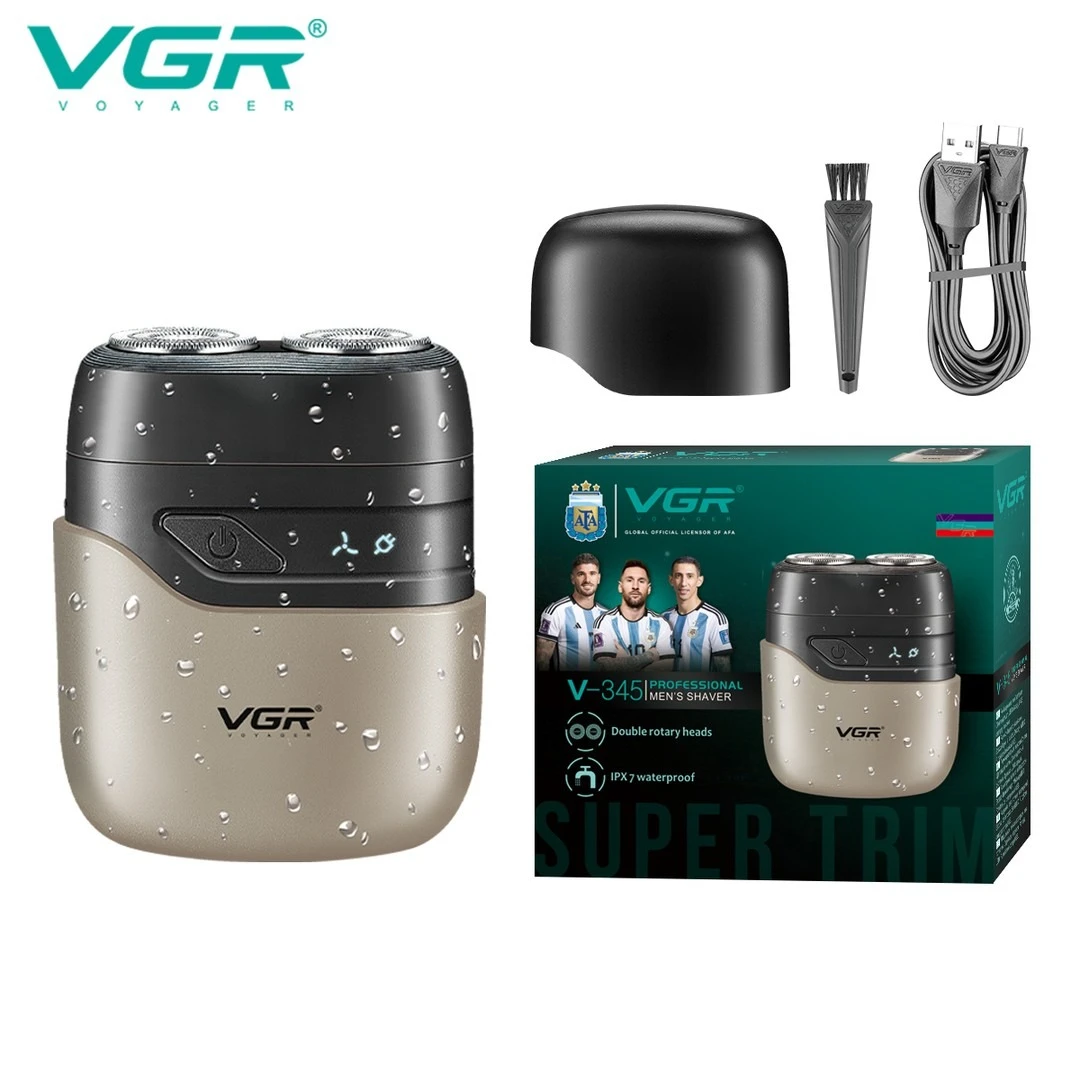 ماكينة حلاقة الذقن VGR بشفرتين دوارتين - V-345 مكنه تنعيم