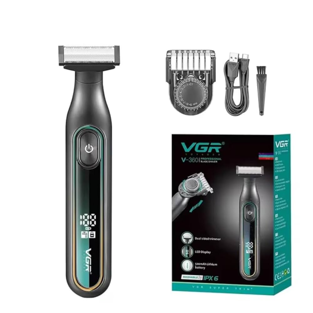 VGR Professional Dual-Head Hair Clipper - V-360 Smoothing Machine