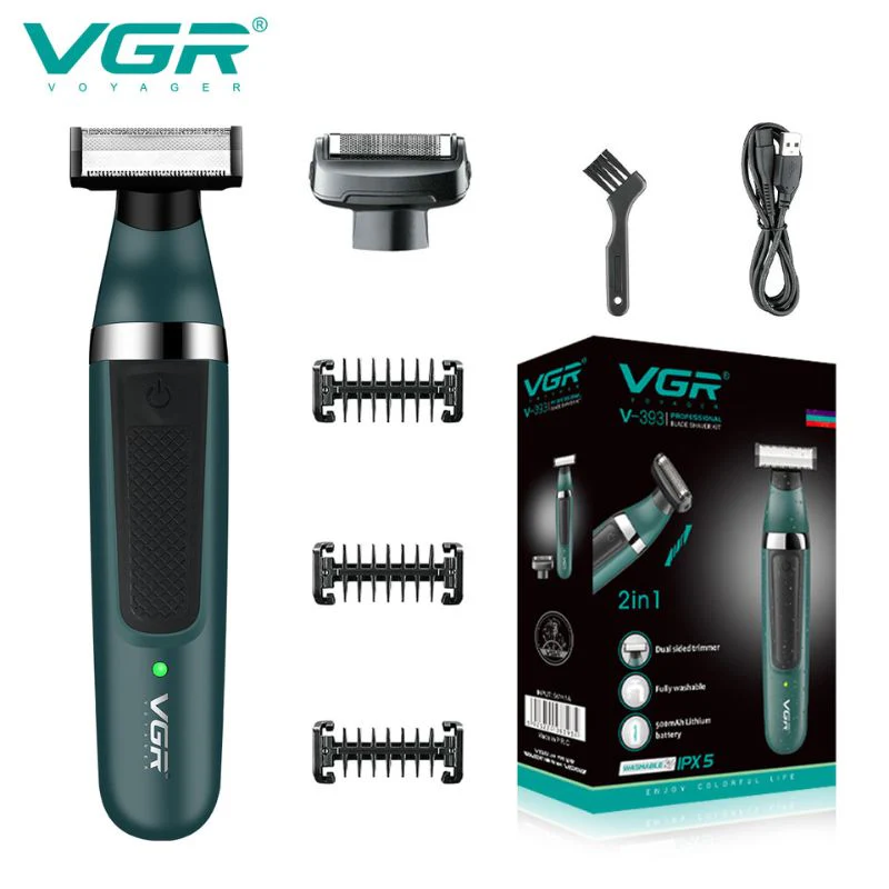 ماكينة حلاقة VGR بشفرة مزدوجة - V-393 مكنه تنعيم