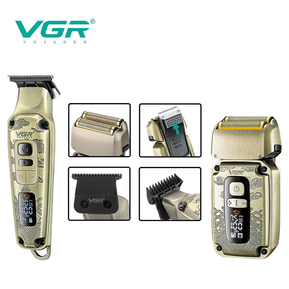 مجموعة العناية الشخصية VGR للرجال - V-641 مكنه باللون الذهبي