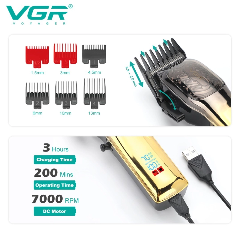 ماكينة حلاقة VGR الاحترافية - V-654 مكنه باللون الأصفر والأخضر