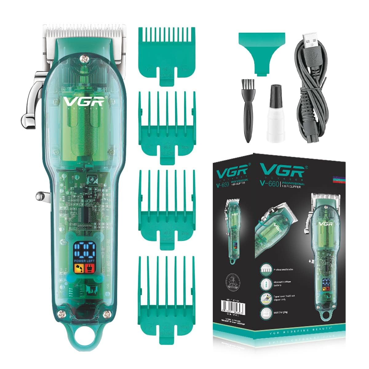 VGR Multi-Purpose Hair Clipper - V-660 Smoothing in Green