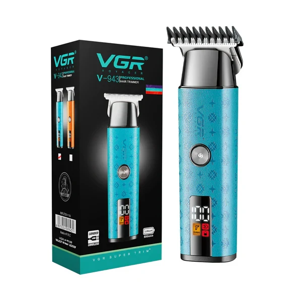 ماكينة حلاقة VGR خفيفة الوزن - V-943 مكنه بشاشة LED ووظيفة توربو