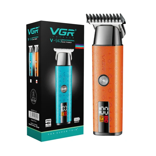 ماكينة حلاقة VGR خفيفة الوزن - V-943 مكنه بشاشة LED ووظيفة توربو