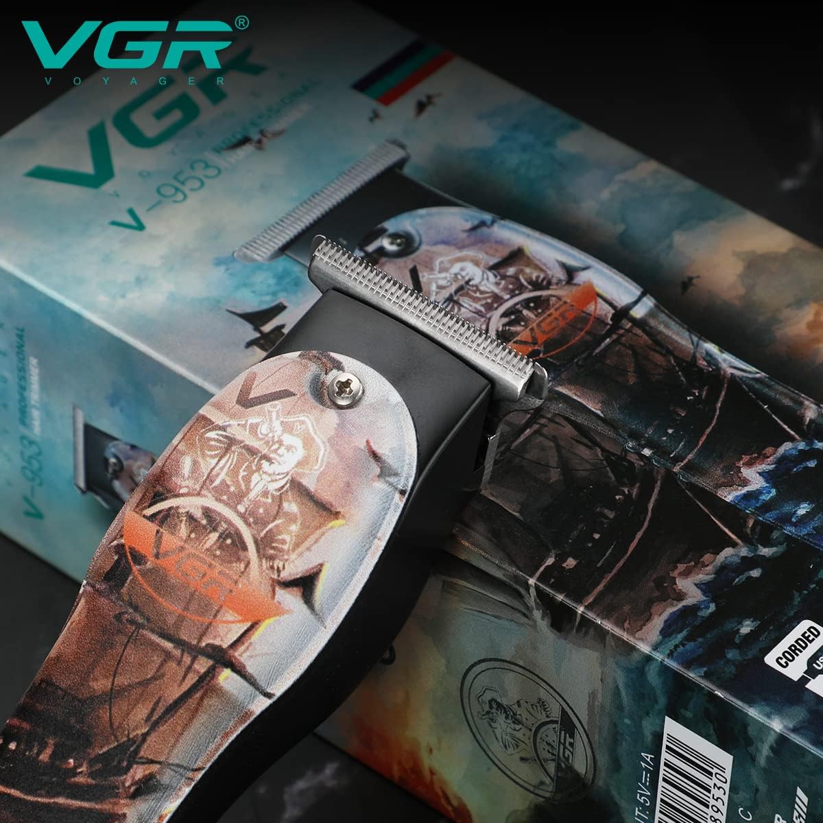 ماكينة حلاقة VGR للرجال - V-953 مكنه بشفرات ستانلس ستيل ومحرك 6000 RPM