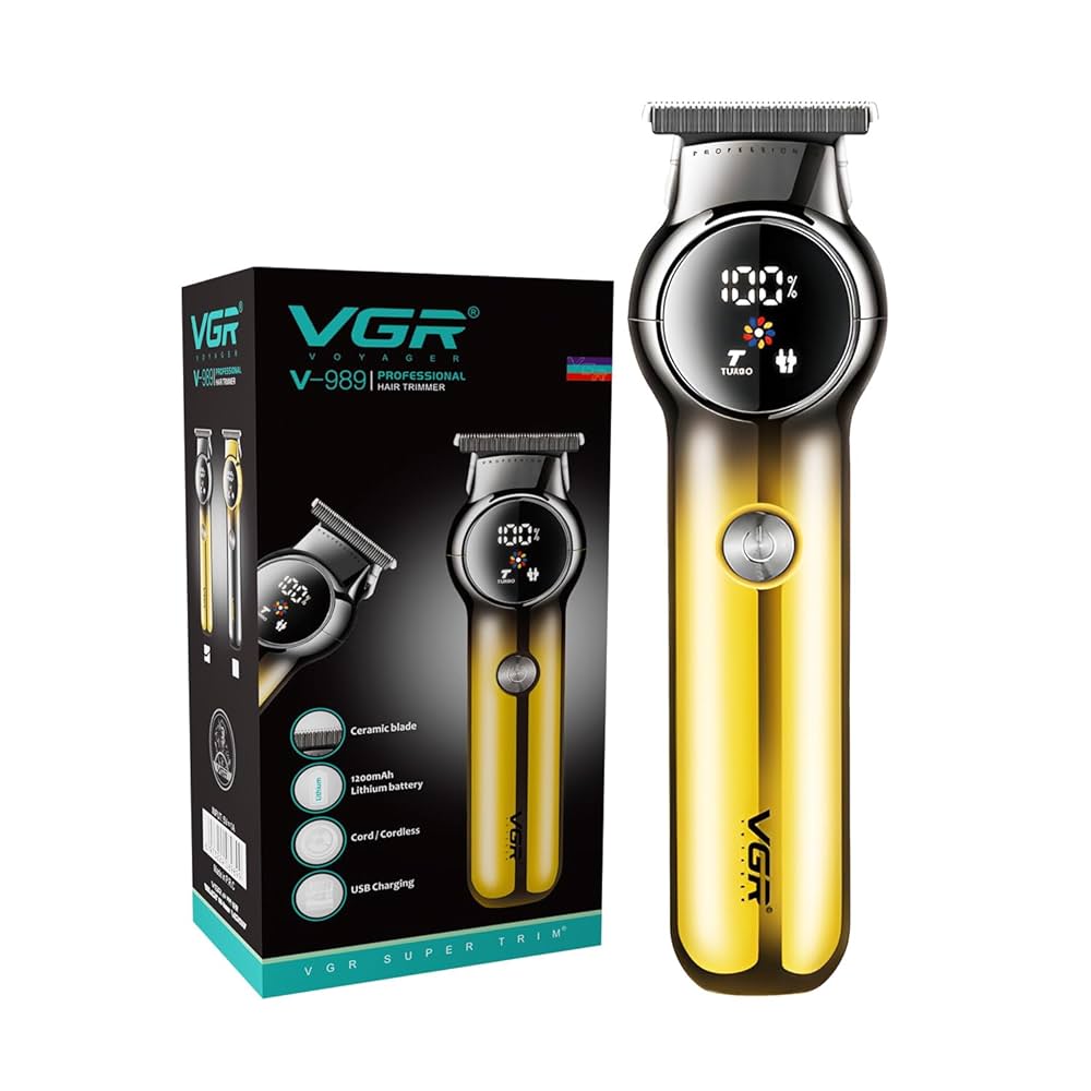 VGR Professional Hair Clipper - V-989 Model with Ceramic Blades and USB-C Charging
