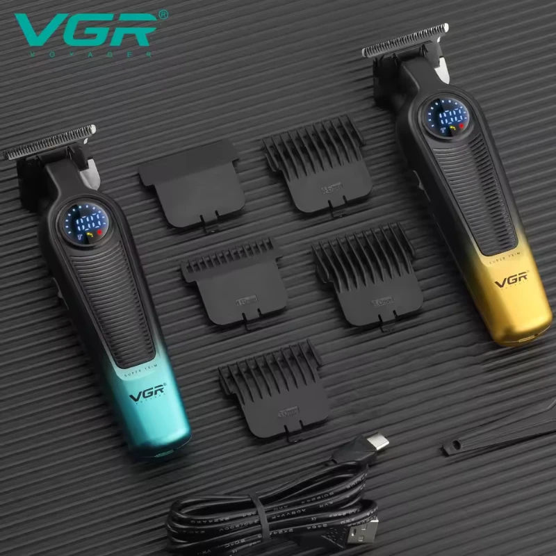 ماكينة حلاقة VGR T-shaped - V-996 مكنه بشاشة LED و4 ملحقات