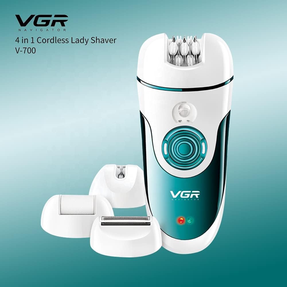 ماكينة إزالة الشعر VGR للنساء - V-700 مكنه حريمي بشاشة LED و4 في 1